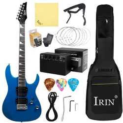 IRIN Blue 24 Frets Electric Guitar 6 Strings Maple Body Neck Guitarra with Bag  Amplifier Tuner Capo Pick Cleaning Cloth Parts