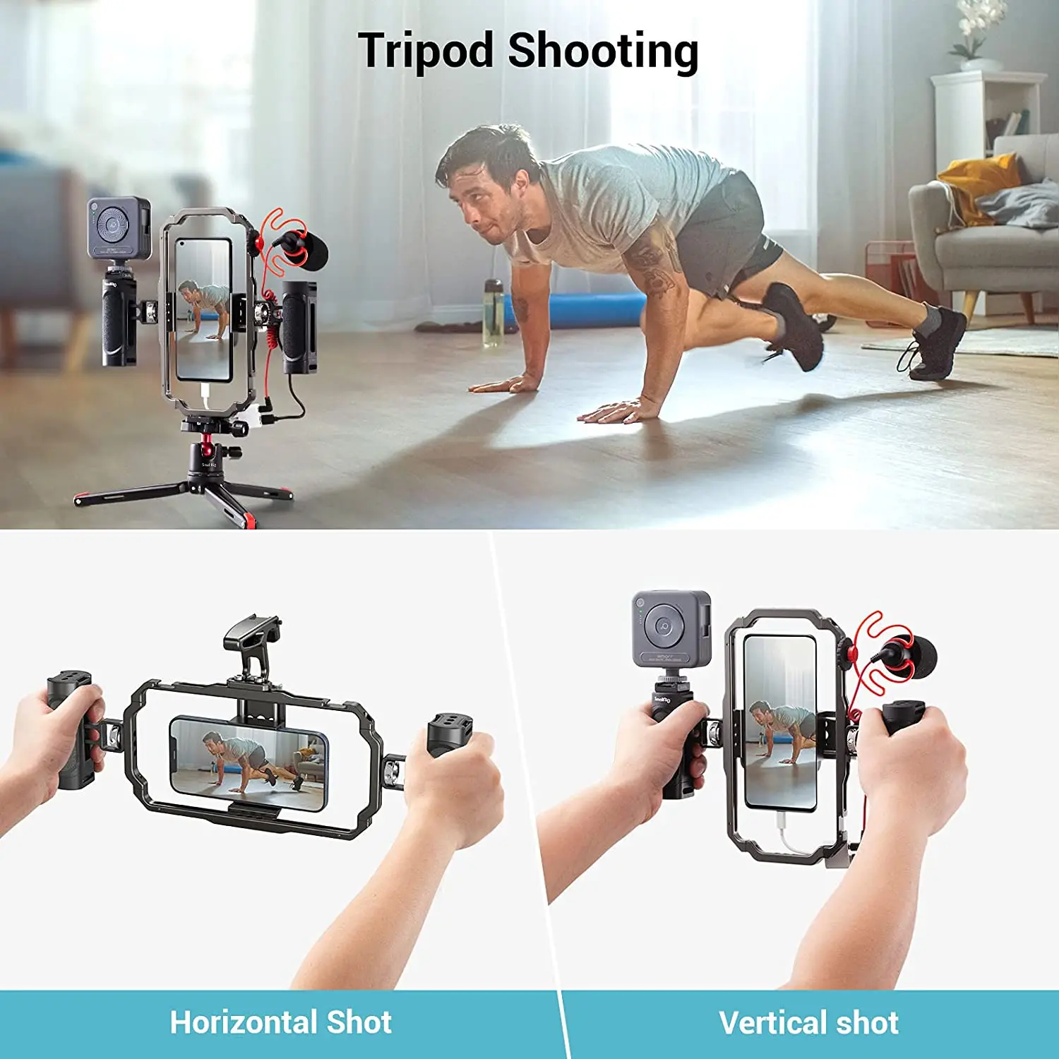 SmallRig Universal Mobile Phone handle handgrip Handheld For iPhone 16 / 16 Pro / 16 Pro Max For iPhone 15 Video Rig Kit 3155