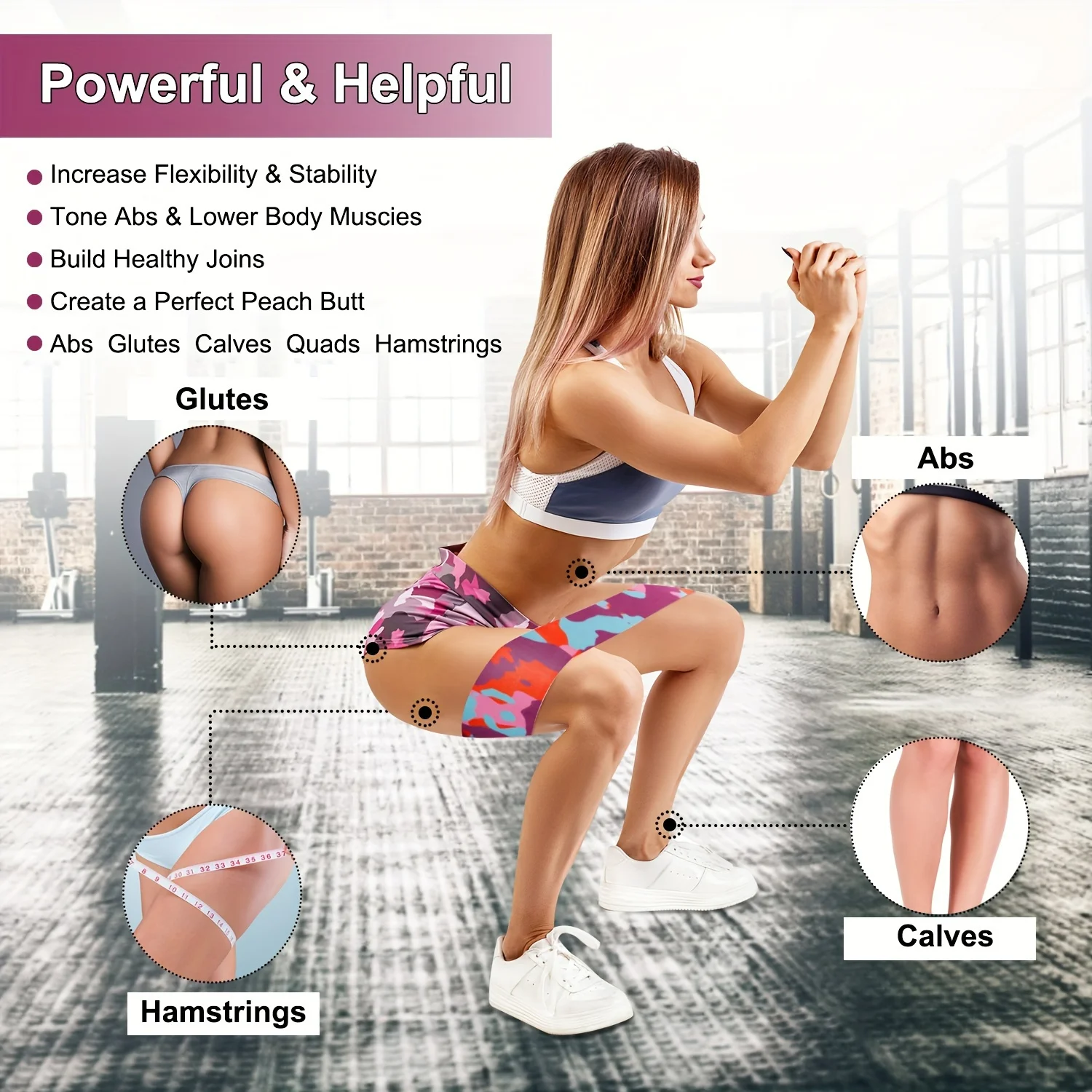 High-Quality Resistance Bands Loop for Home Gym Exercise: Fitness Yoga Workout Training for Whole-Body, Booty, Leg, and Arm - 1p