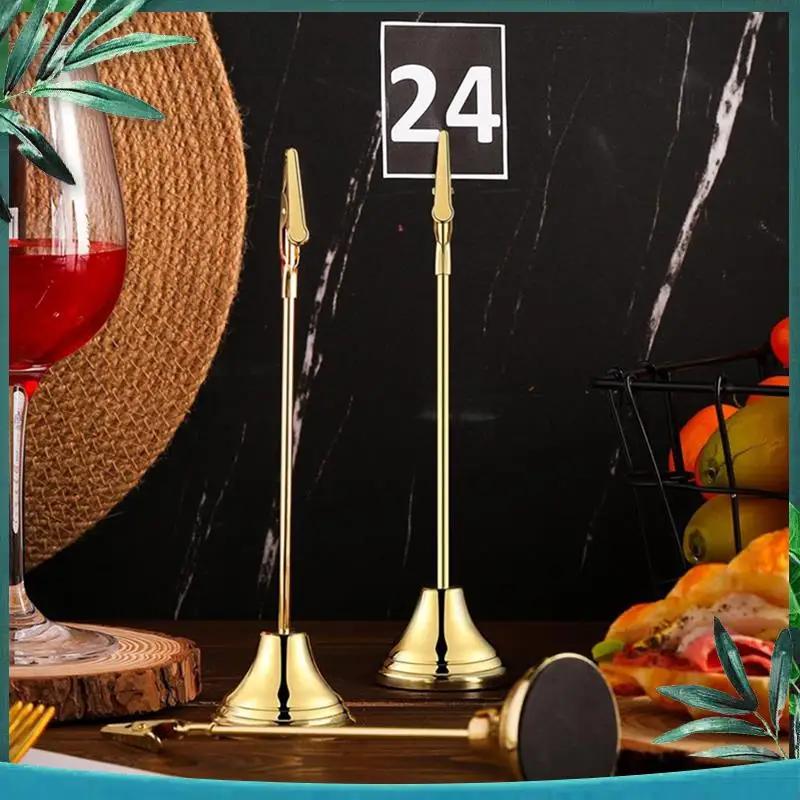 (NEW) 12Pcs Table Number Holders 9 Inch Place Card Holder With Alligator Clip Metal Table Card Holders Table Number Stands