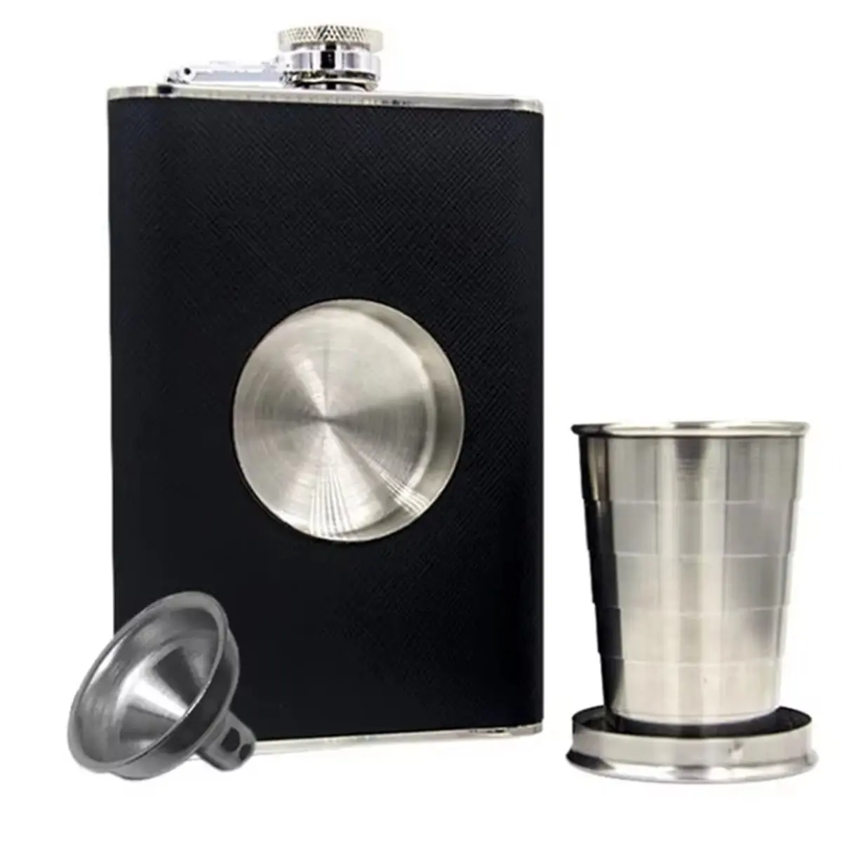 2026 New 8oz Wine Hip Flask with Cup Built-in CollapsibleFunnel Stainless Steel Wine Bottle Drink Barware Whiskey Flask