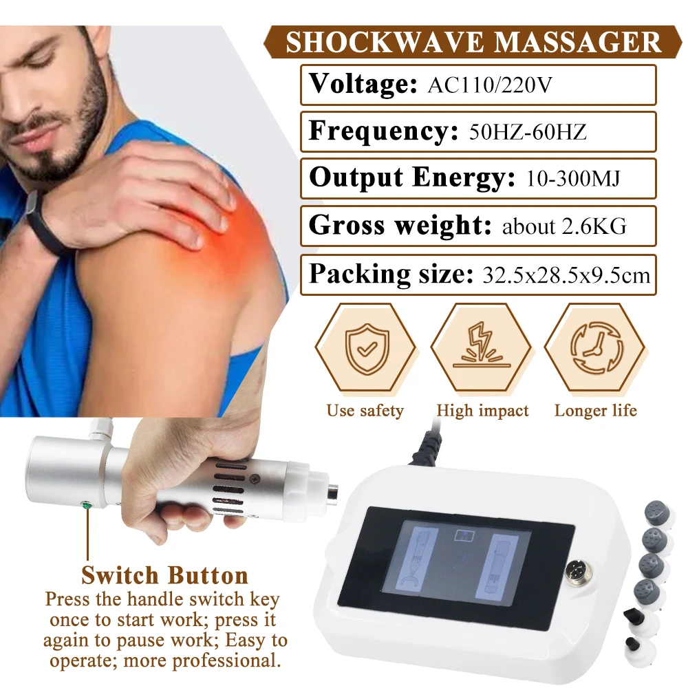 300MJ آلة العلاج بالمستخدمين لعلاج الضعف الجنسي الإغاثة آلام الكتف والرقبة بتقويم العمود الفقري تصحيح بندقية جديد 2 في 1 مدلك