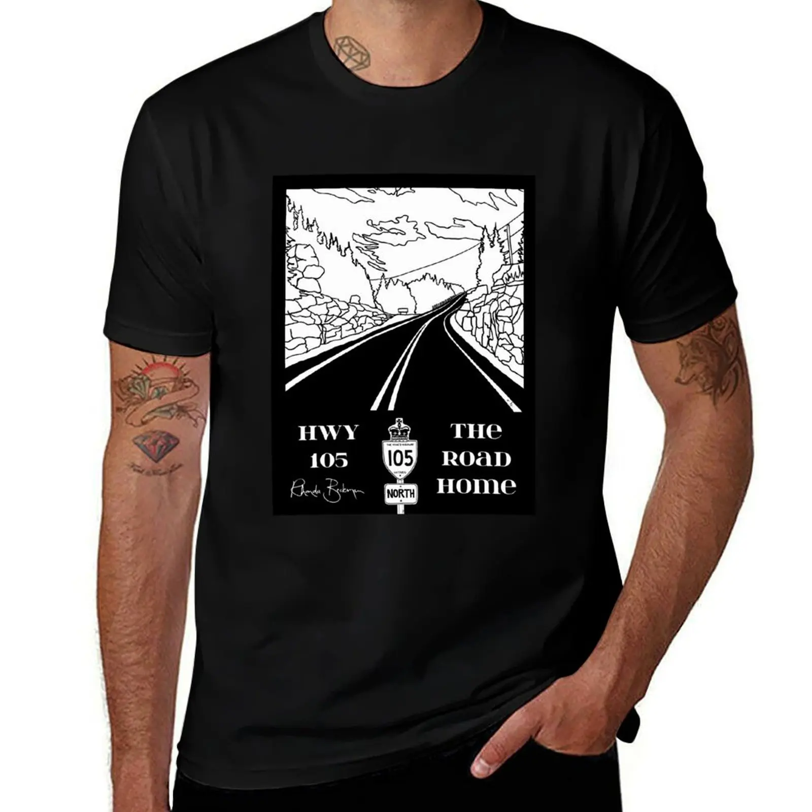Highway 105 #2 vertical format T-Shirt Mechanic Work Tee Shirt T-Shirt