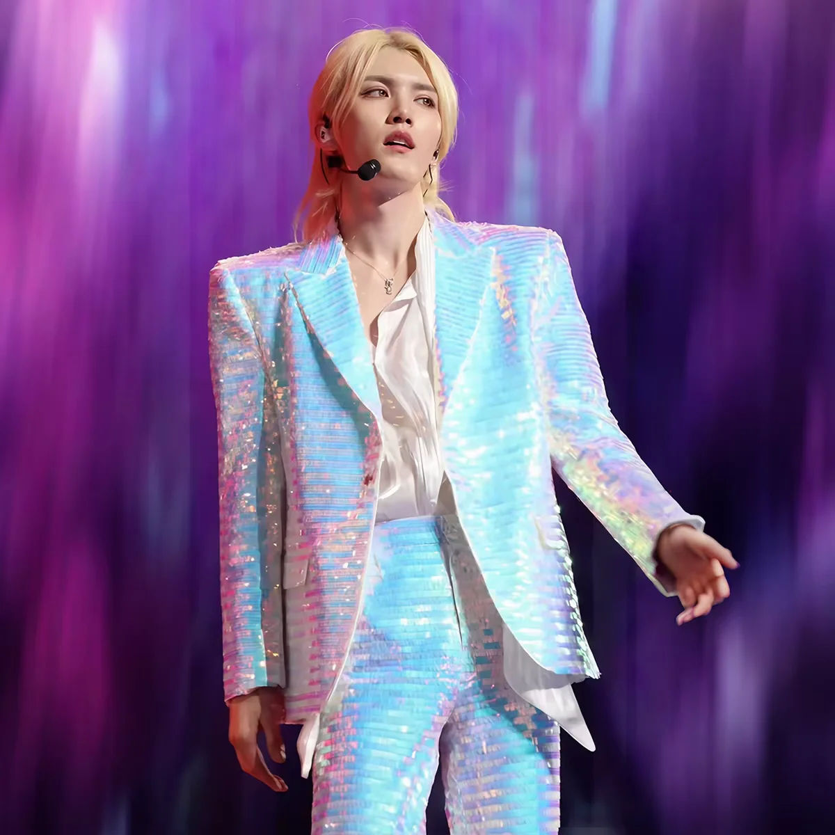 Men's Sequins Suit Bar Nightclub Male Singer Concert Glitter Sequined Blazer Pants 2 Piece Set Party Stage Performance Outfit