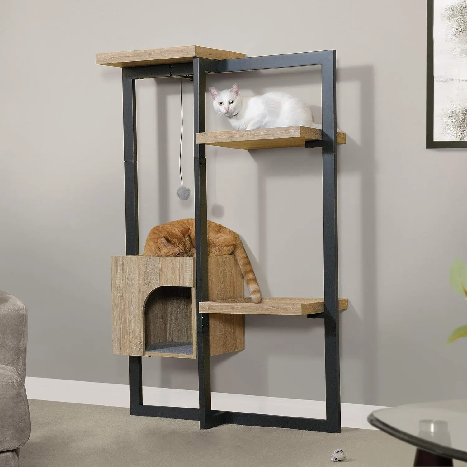 

Мебель для домашних животных Sauder Cat Climber, L: 38,31 x Ш: 3 pm x В: 58,70 дюйма, мебель для кошек с отделкой из дуба Charter