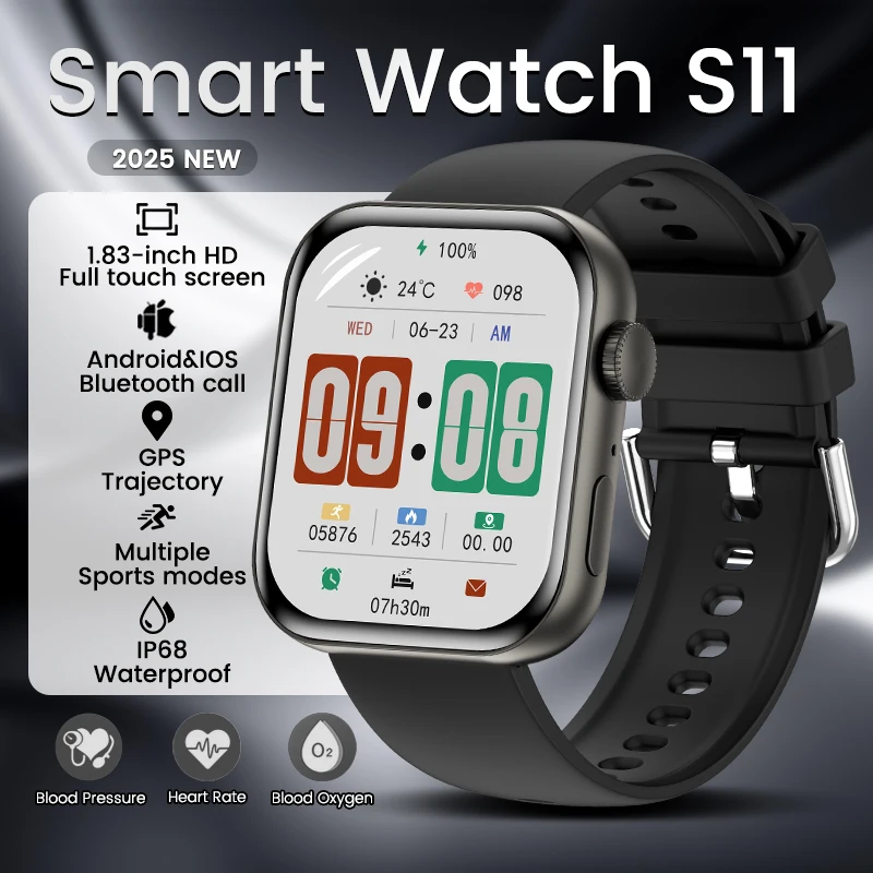 

New For Android IOS 1.83-inch HD Large Screen Smart Watch Men GPS Trajectory Bluetooth Call Waterproof Sports Fitness Smartwatch