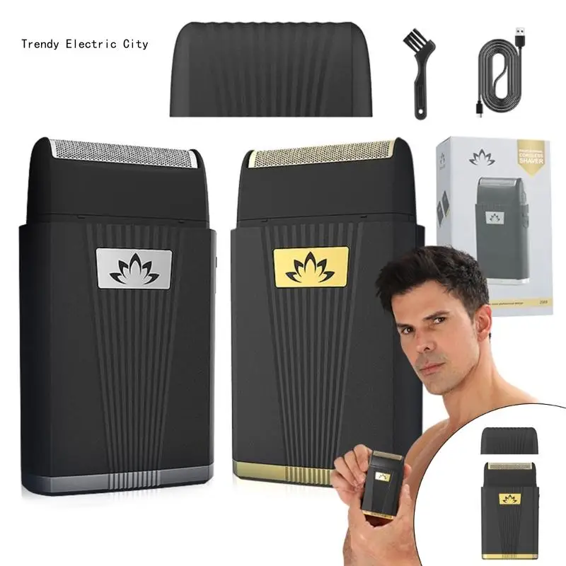 Herren Elektrorasierer Wasserdichter Säbelrasierer Akku-Bartschneider Wiederaufladbare Pflege Rasieren Haarentfernung R9CD