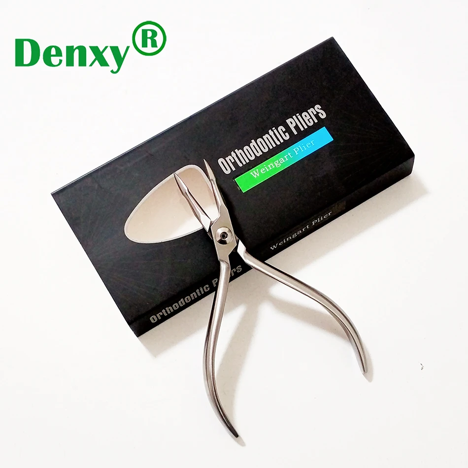 Denxy 1pc Orthodontic Weingart Plier Stable Clamping of Ortho Archwires and End Bending Dental Cutting Forcepts