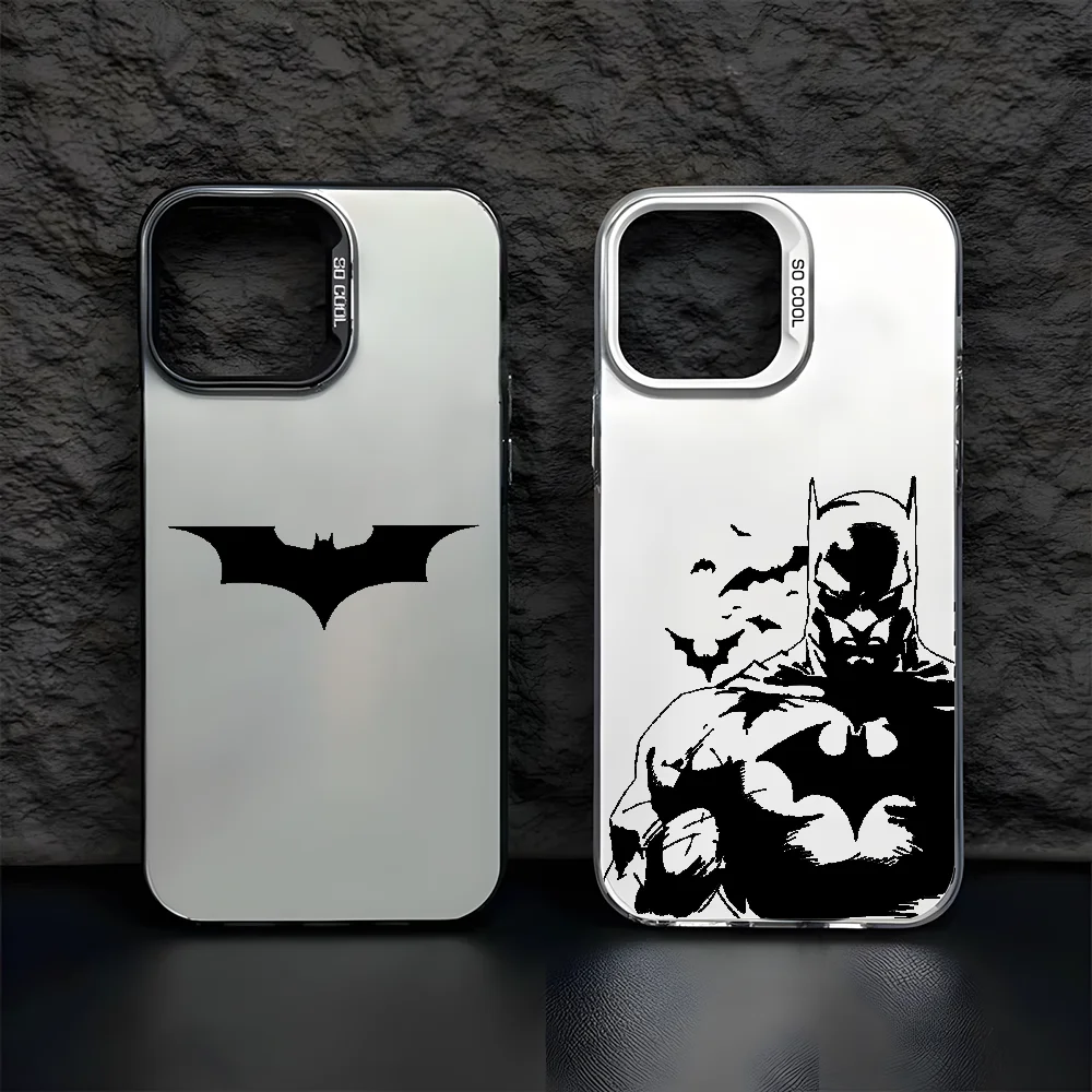 Preto-b filme telefone bat-mans caso para iphone 17 16e 16 15 14 13 12 11 mini pro max x xr 8 7 ar mais anti queda fosco capa traseira