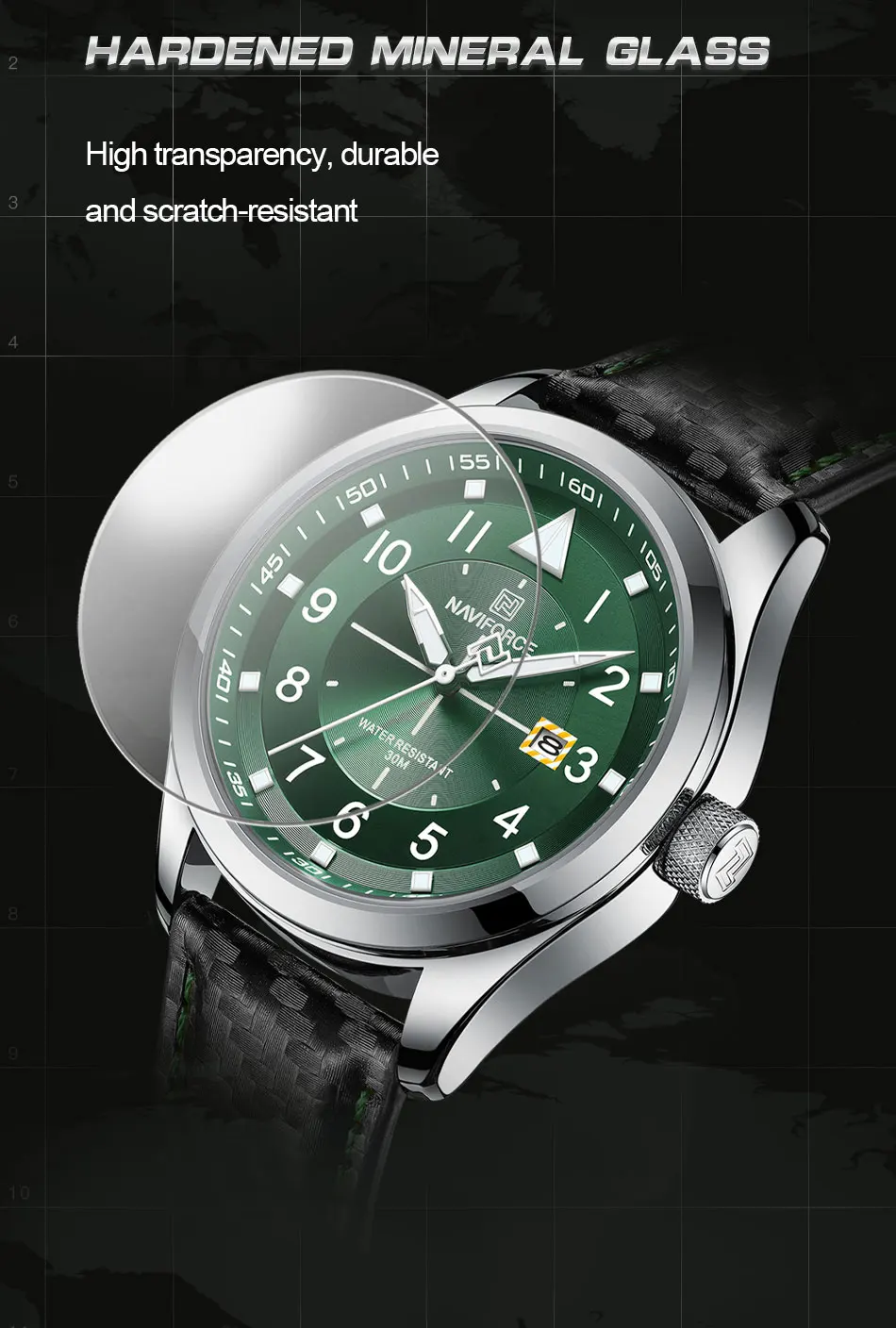 Top Brand Men's Quartz Watches NAVIFORCE Business Luminous Waterproof Clock Leather Strap Wristwatches for Men Relogio Masculino images - 6