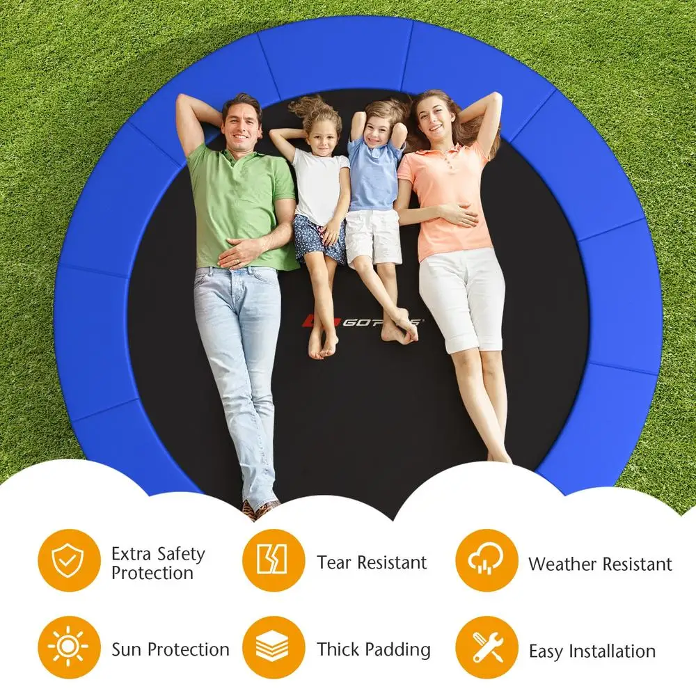 12 Feet Waterproof And Tear-Resistant Universal Trampoline Safety Pad Spring Cover-Blue