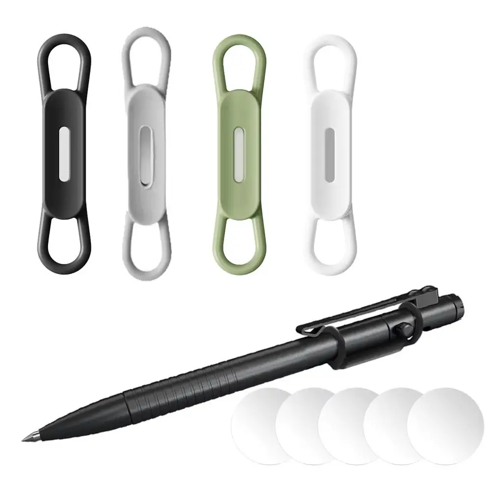 4pcs/set Easy To Store Magnetic Pen Pencil Holder Vintage Colorful Elastic Band Pen Holder Light Weight Portable