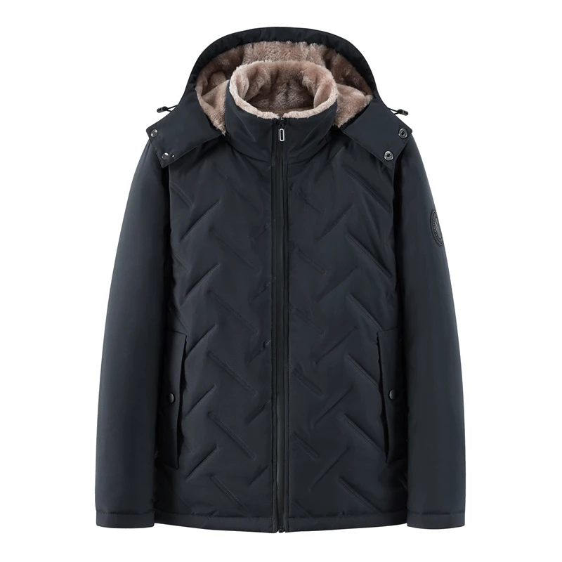 

Зимняя новая ветрозащитная флисовая теплая толстая куртка, классическая повседневная парка, мужские парки, пальто, мужская модная куртка с меховым воротником и капюшоном