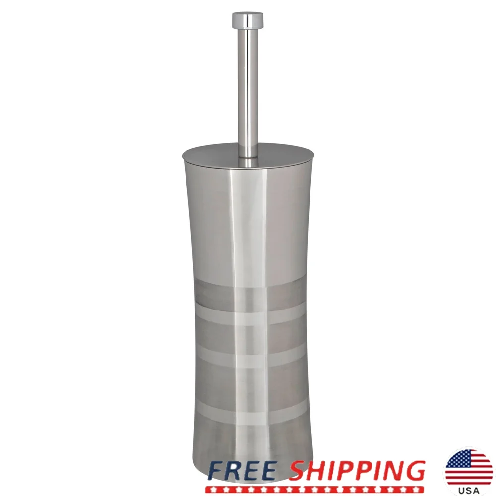 

Набор держателей для туалетной щетки из нержавеющей стали, гигиенический, устойчивый к ржавчине, сдержанный декор для ванной комнаты, прочная щетка с щетиной, вентилируемый дизайн, легко