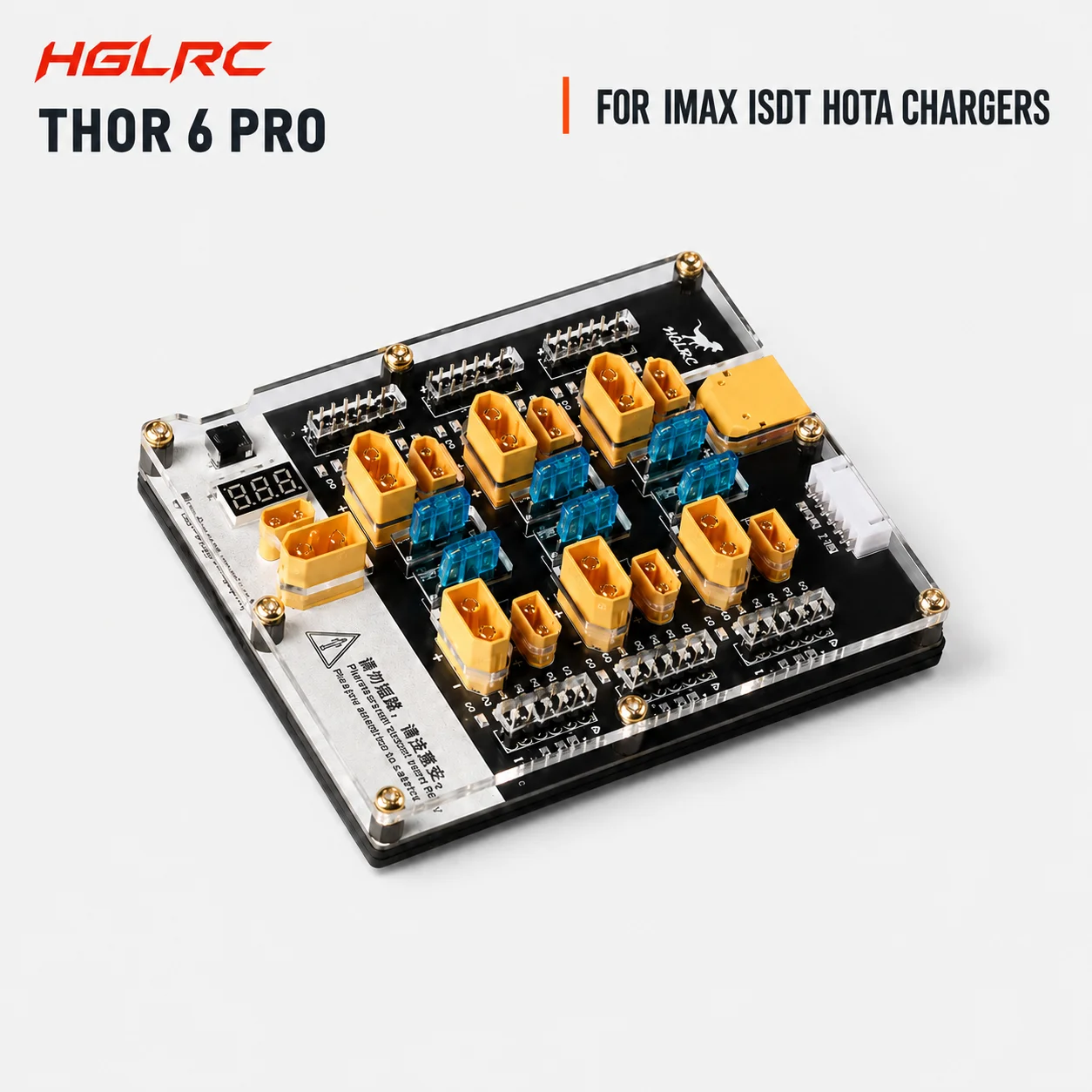 HGLRC Thor 6 Pro 40A LiPo Parallel Charging Board 6 Port XT30 XT60 2-6S Fused Storage Discharger Kit for IMAX B6 ISDT Q6 HOTA P6