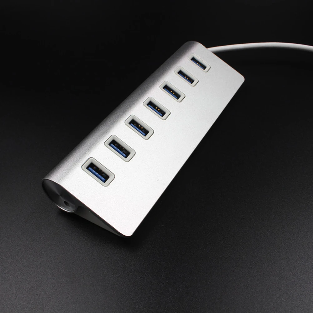

7 Ports Usb 3.0 Hub High Speed Data Transfer Compact Portable Design Plug Play Sync Charge Multiple Devices For Pc Laptop Flash