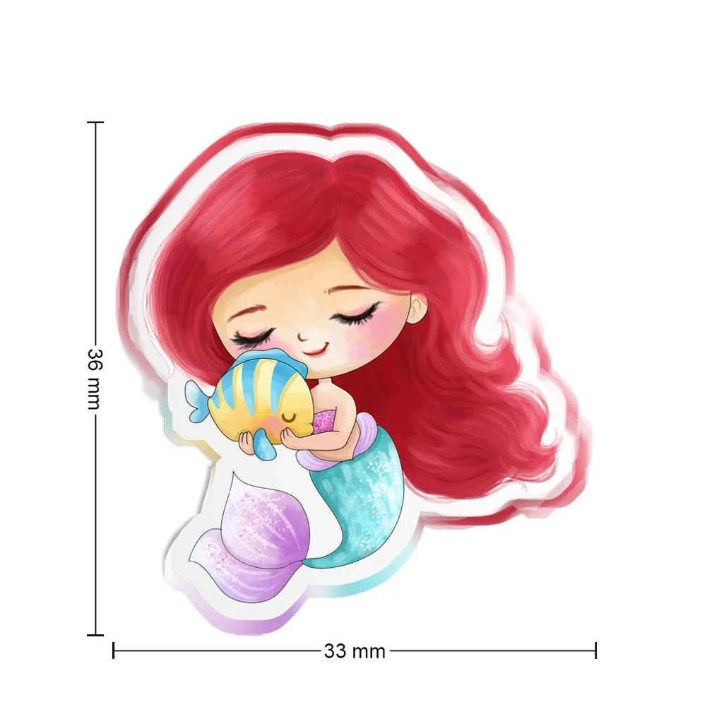 

10 Pcs/Lot Transparent Glitter White Acrylic Resins Princess Patterns DIY Party Accessories