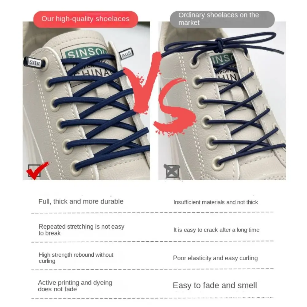 Convenient Creative Shoelace Buckle Colorful Elastic Free Tie Shoelaces with Rhinestone Buckles Lazy Quick Shoe Lace Adult