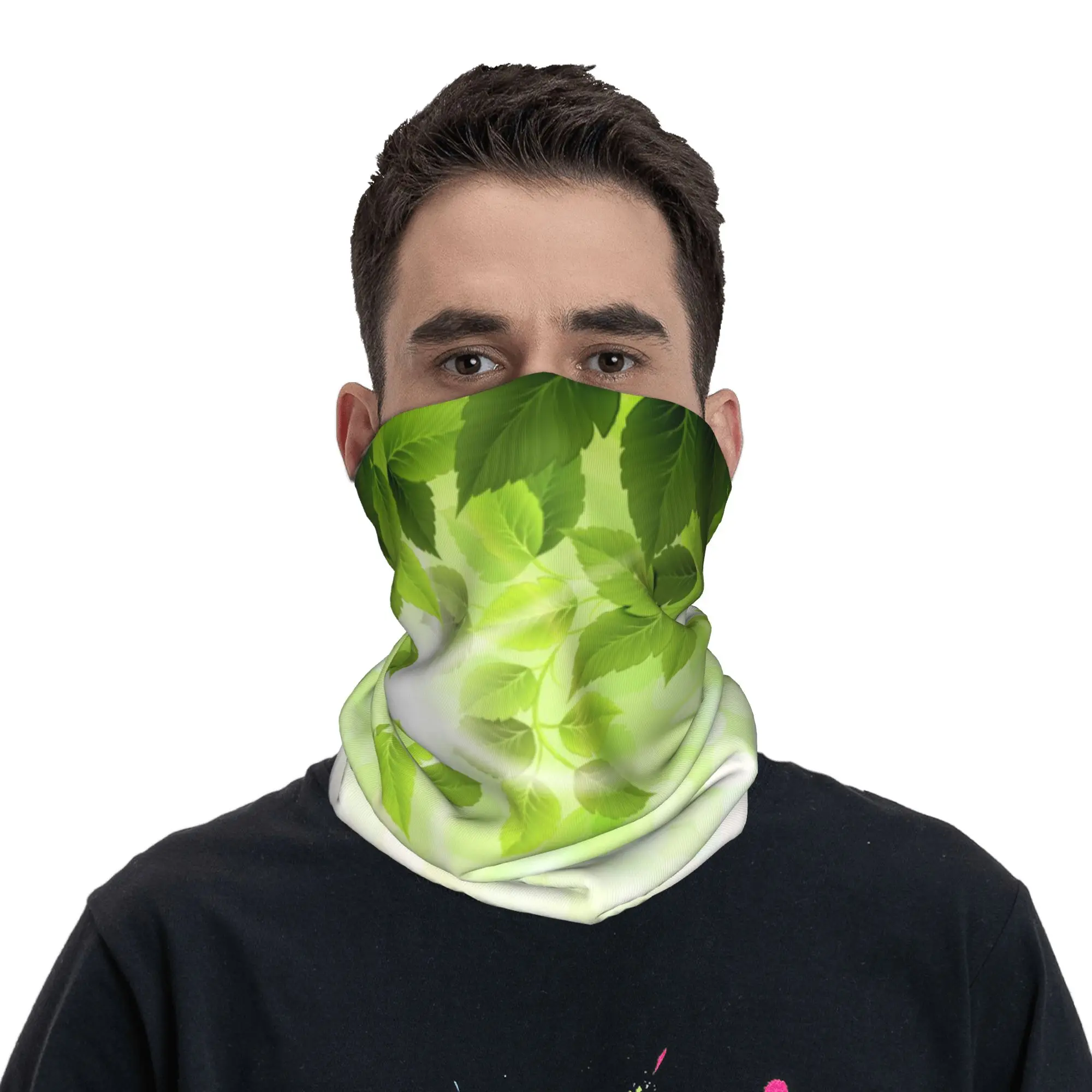 Summer Branch Fresh Leaves Growing Bandana Neck Cover Printed Magic Scarf Warm Headwear Running Unisex Adult