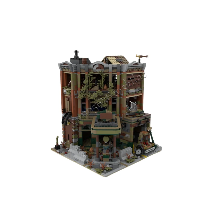 2968 Pezzi Casa Strada 10264 Garage Angolare Versione Apocalisse MOC Personalizzabile Modulare Mattoncini da Costruzione Fai da Te Giocattolo Regalo Festivo
