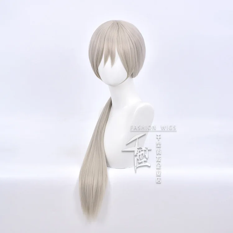 Peruka do cosplayu Chainsaw Man Quanxi, beżowa, długa, wiązana, unisex, akcesoria do kostiumów na Comic-Con, peruki do przebierania w stylu japońskiego anime