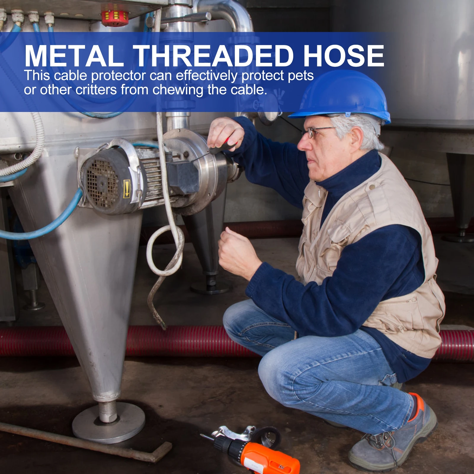 

Industrial Strength 304 Stainless Steel Cable Protection Hose Flexible Metal Cord Cover for Office Home Workshop Wiring