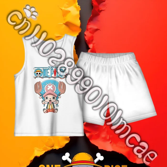 New 25/26 Latest Explosive Tank Top Set Anime One Piece Adult Children's Sleeveless Top Tank Top Shorts Simple Fashion