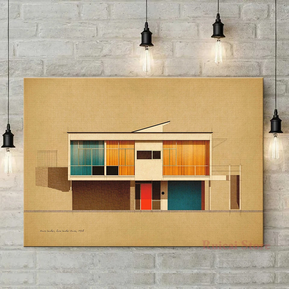

Harry Seidler, Rose Seidler House Poster Canvas Art Room Wall Painting Home Decor ﻿