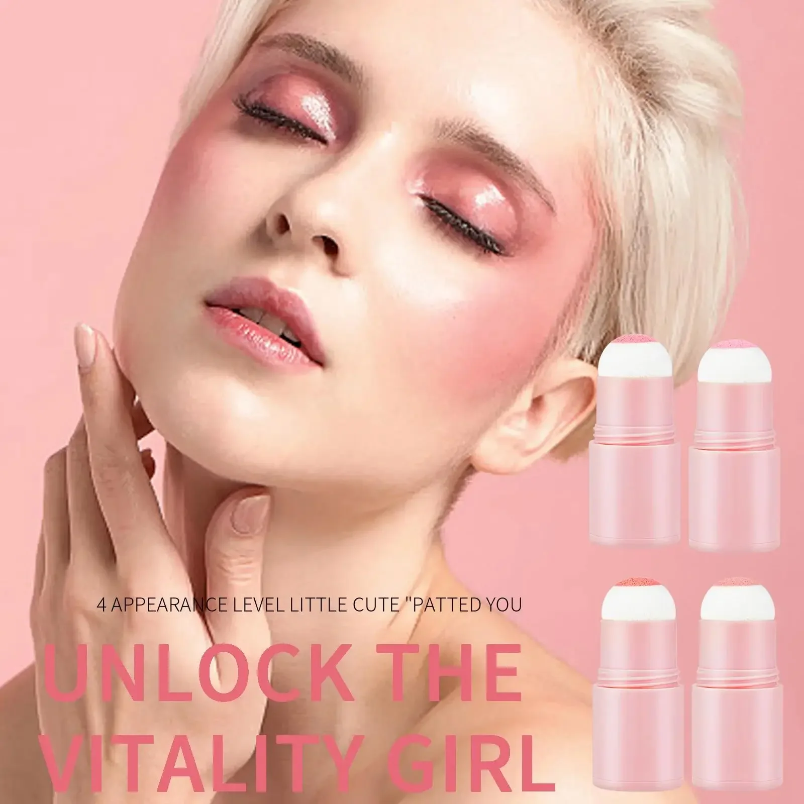 Rosto macio iluminando pêssego rosa único blush vara multi funcional maquiagem contorno sombra bochecha matiz cosméticos beleza saúde