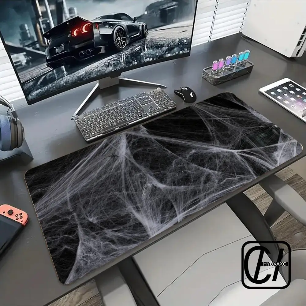

Black Spider Web Pattern Mouse Pad Large Rubber Anti-slip PC Desk Accessories for Office & Gamer Keyboard Mats Decor Mat XAXC