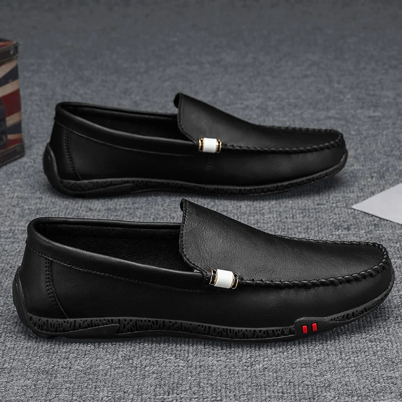 

Italian Men Loafers Men Casual Shoes Moccasins Chaussure Homme Leather Breathable Slip on Men Driving Shoes Luxury Brand