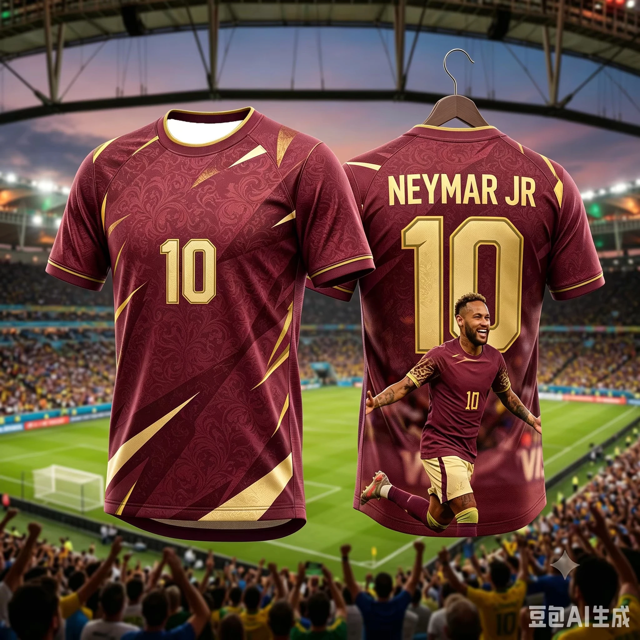 Brasilianisches Kinder-Fußball-T-Shirt - Neymars Nummer. 10 verschiedene, atmungsaktive, schnelltrocknende Trainings-T-Shirts, exklusiv für Fans – Detail 7