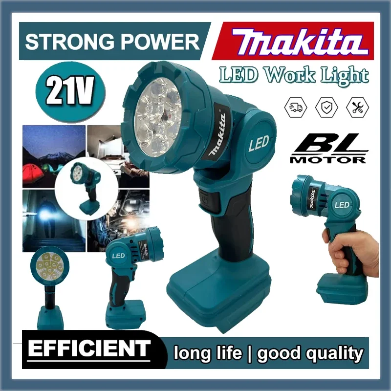 

Makita Cordless LED Work Light Rechargeable 18V Battery Power Tools Flashlight for Indoor Outdoor Use Night Searchlight Tool