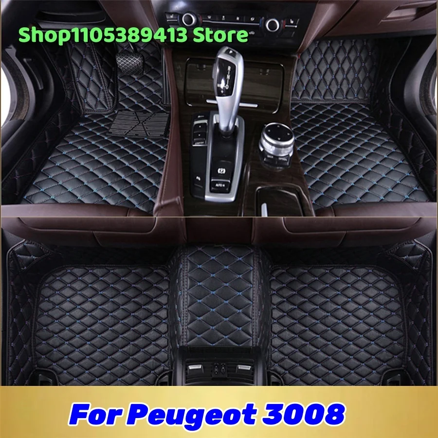 Autoteppiche aus Leder, maßgefertigte Fußmatten für Peugeot 3008 2015 2014 2013 2012 2011 2010, Autozubehör