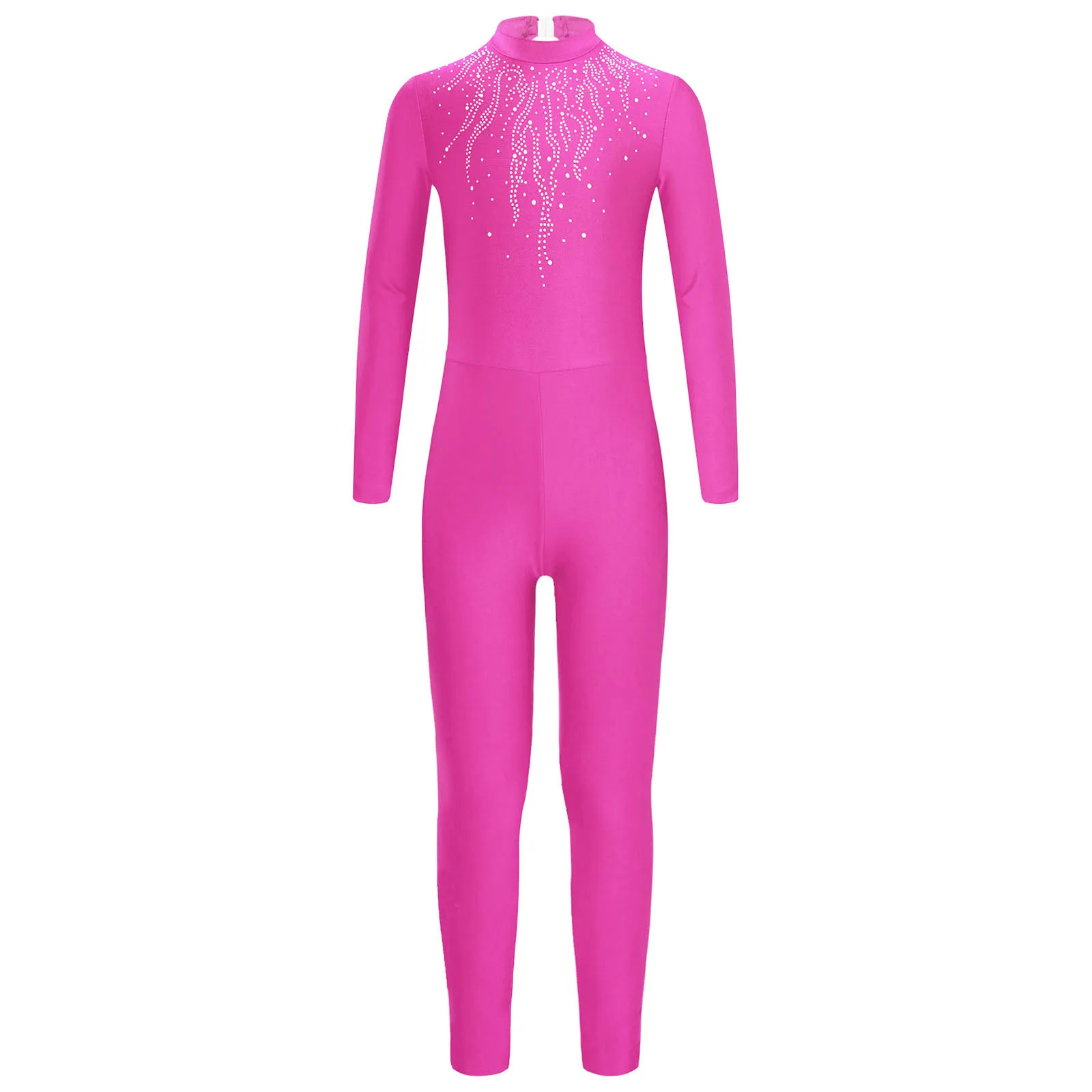 Kid Meisjes Een Stuk Jumpsuits Lange Mouw Ballet Dans Turnpakje Workout Volledig Pak Gymnastiek Kunstschaatsen Praktijk Kostuum