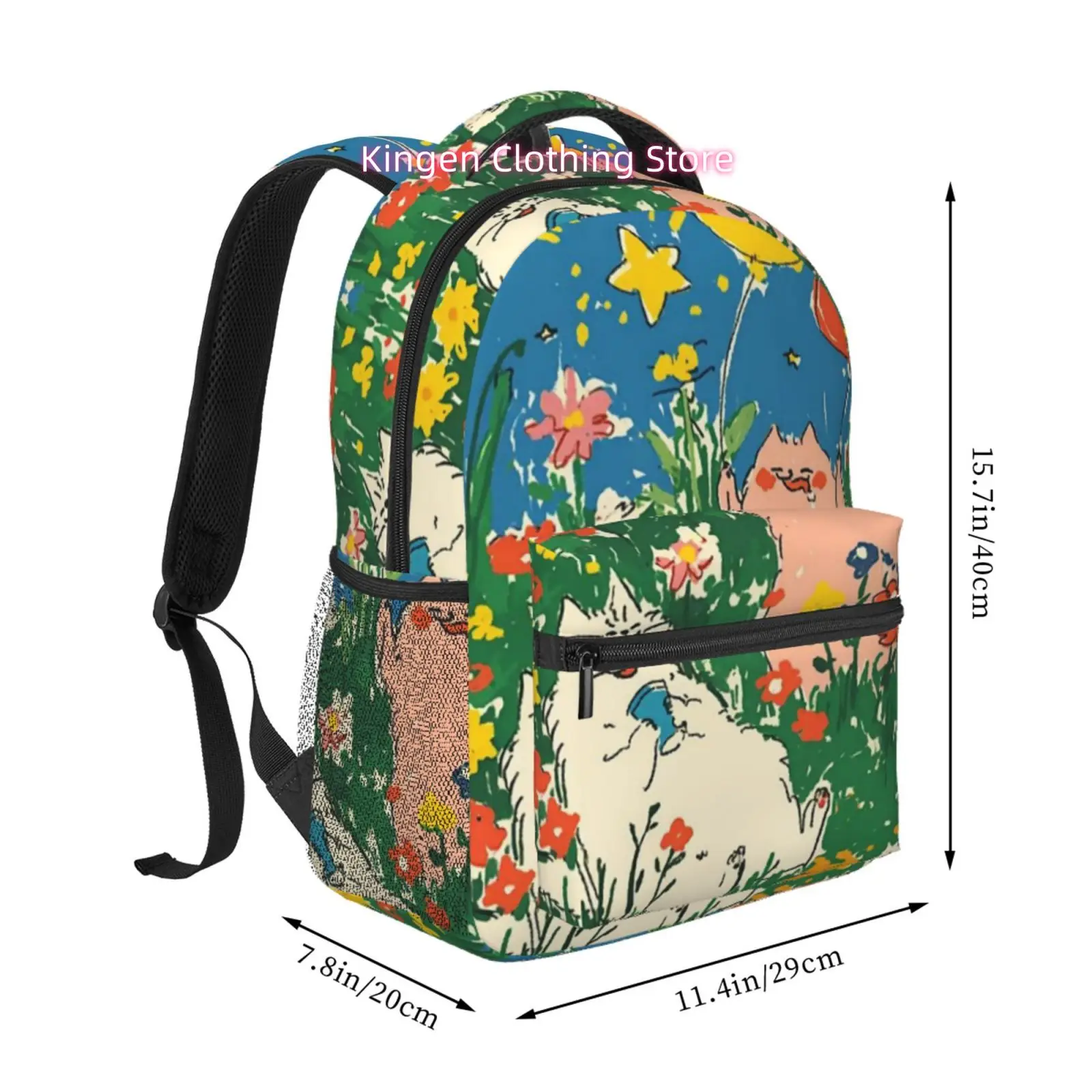 Meadow Cat Balloon Travel Hiking Backpacks, Ideal for Ipads And Laptops, Comfortable and Lightweight, Suitable for Beach Yoga Tr