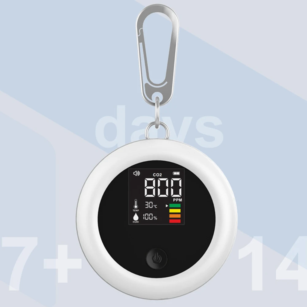 Monitor de calidad del aire de dióxido de carbono 3 en 1, medidor de CO2 portátil, probador de Sensor, pantalla LED HD, carga USB para plantar habitaciones, turismo