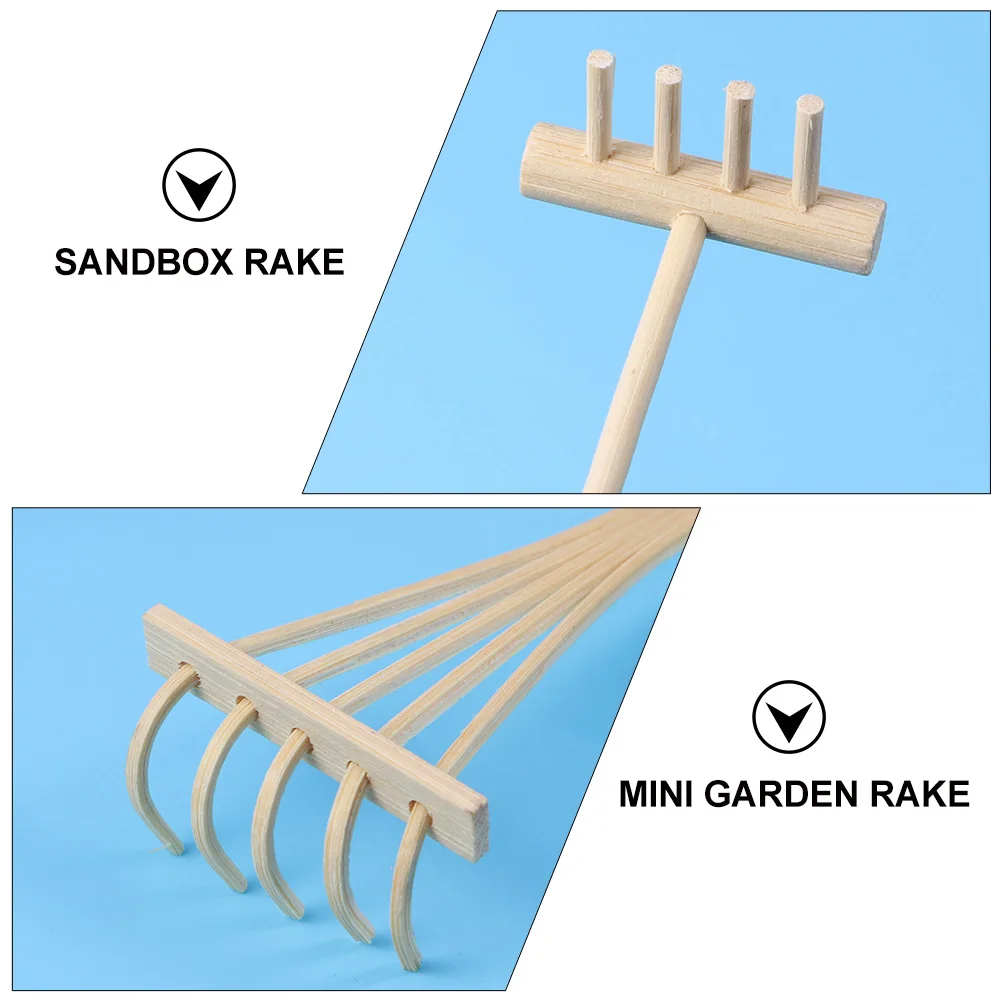 6 pezzi di rastrello da giardino Zen Mini accessori per sabbiera in bambù Elegante strumento decorativo per kit di meditazione per vassoio di sabbia da tavolo professionale