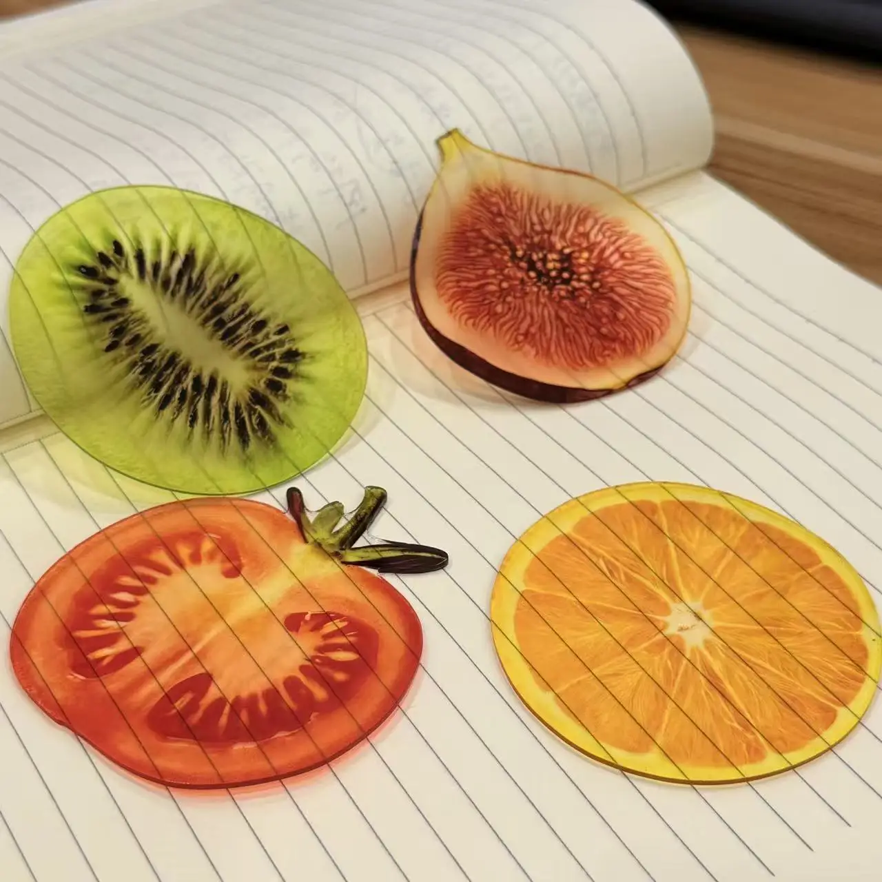 Delicate Transparent Acrylic Apple Bookmark Reading Mark Student Gift Premium Feeling Cute Grape Tomato Bookmarks