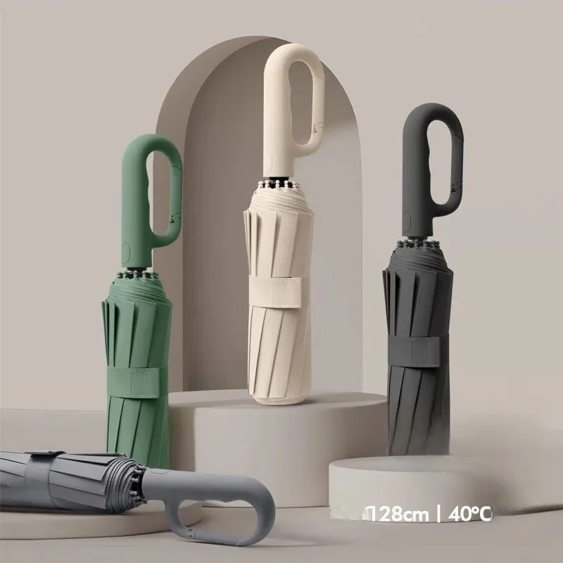 

Fully automatic ring buckle 12 bones 128cm umbrella vinyl sun protection sun umbrella wholesale sun umbrella custom folding umbr