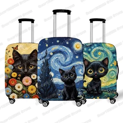 Ölgemälde van Gogh schwarze Katze Gepäck abdeckungen für die Reise die sternen klare Nacht Koffer abdeckungen Trolley Fall Schutzhülle Geschenk