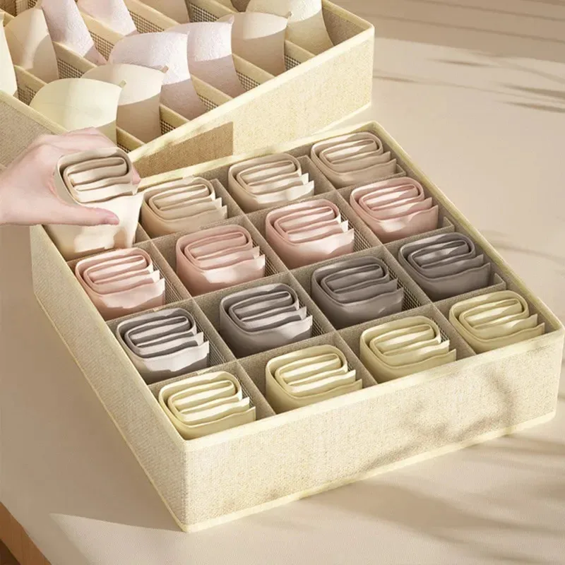 

Sports Bra Underwear Storage Box, Wardrobe Drawer Separator Organizer - Panties Socks Clothes Storage Container for Drawers