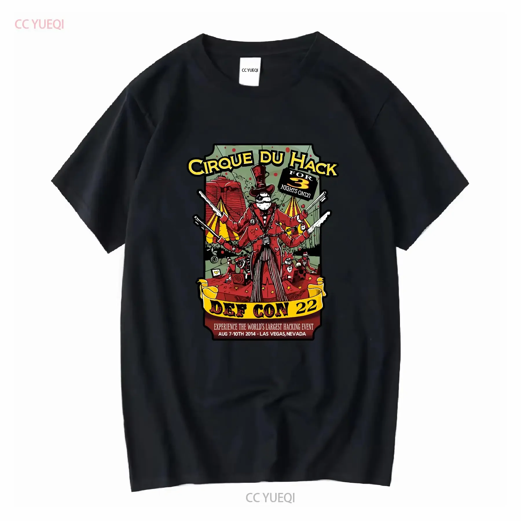 DEFCON 22 Hacking Convention camiseta nueva mujer XL Cirque Du Hack Las Vegas manga larga vintage lavado streetwear ligeramente