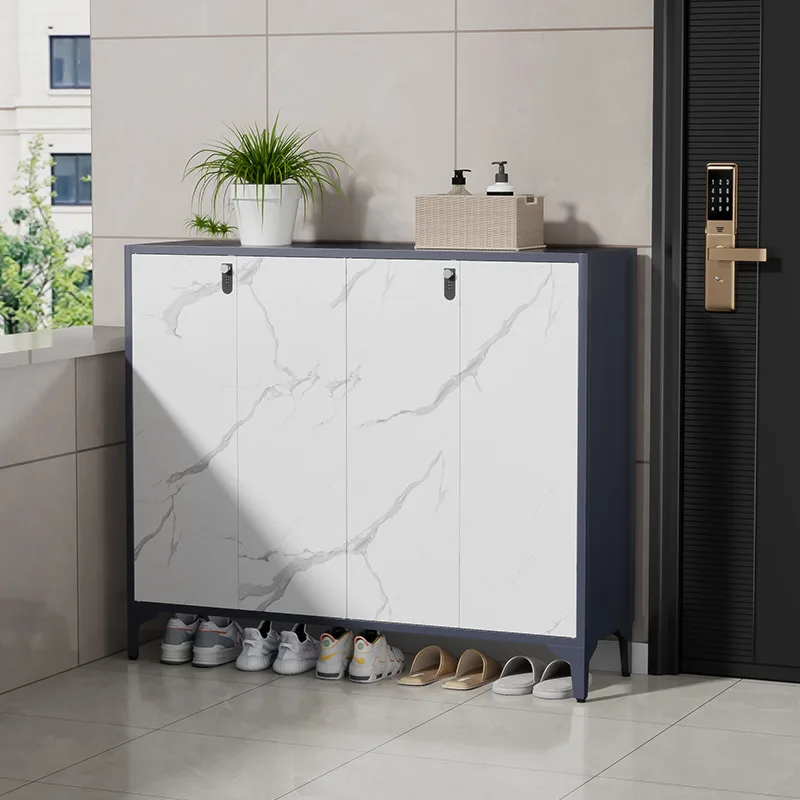 Steel shoe cabinet household entrance corridor outdoor large capacity with lock entrance iron locker dust shoe rack