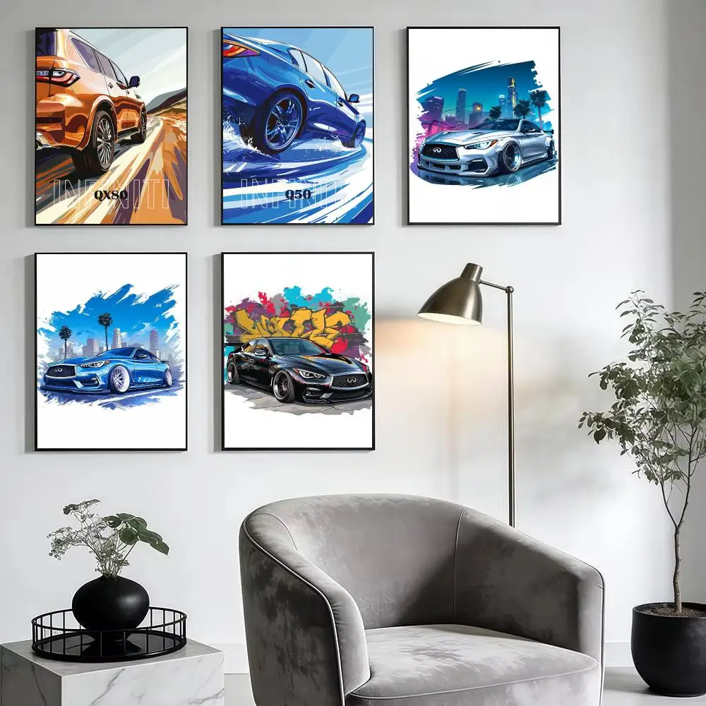 Super Car I-Infiniti Poster Aesthetic Wall Art Print Modern Bedroom Living Room Decor Trendy Gift
