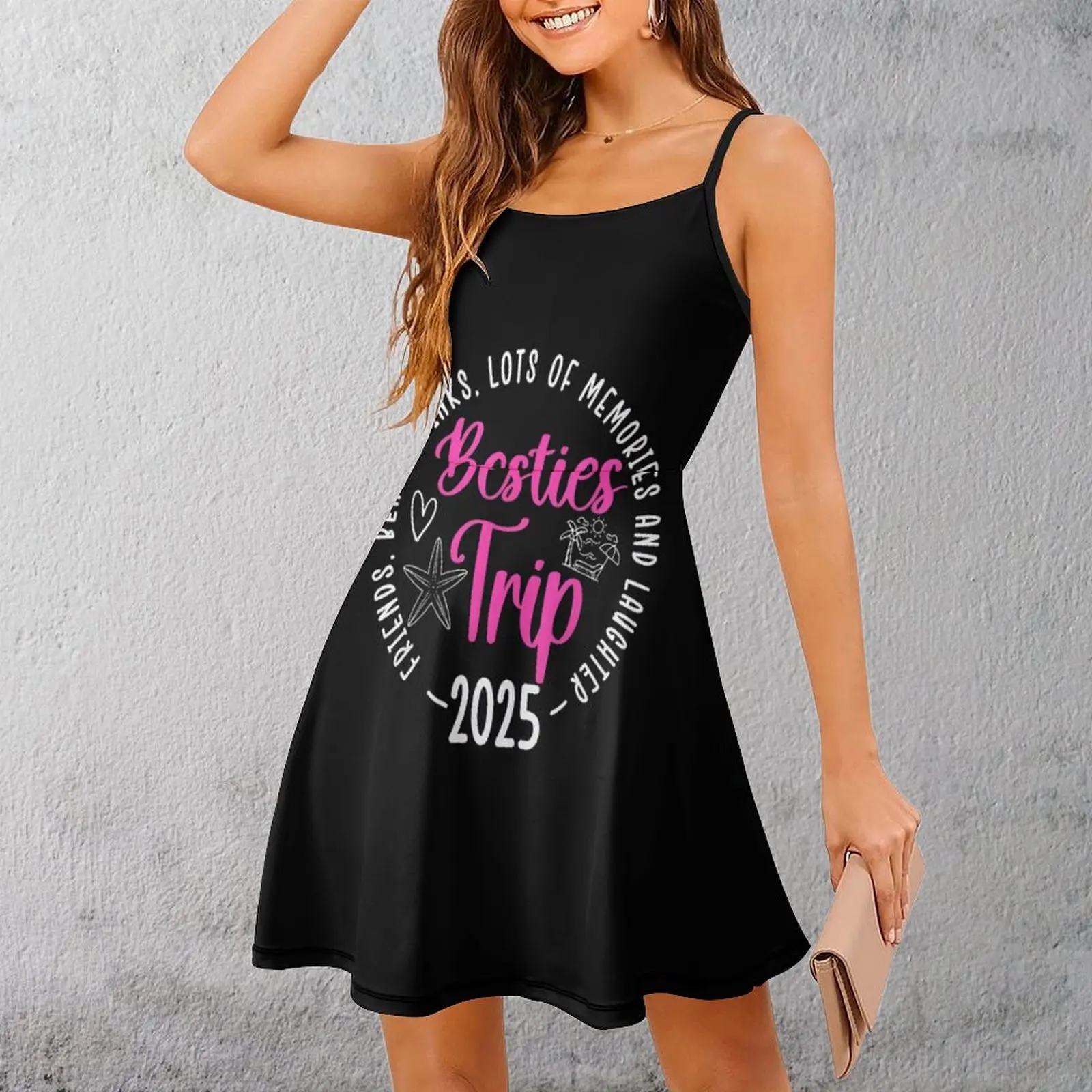

Женское платье на бретельках Besties Trip 2025 Memories, новинка, экзотическое женское платье, забавная новинка, коктейльное платье на бретелях