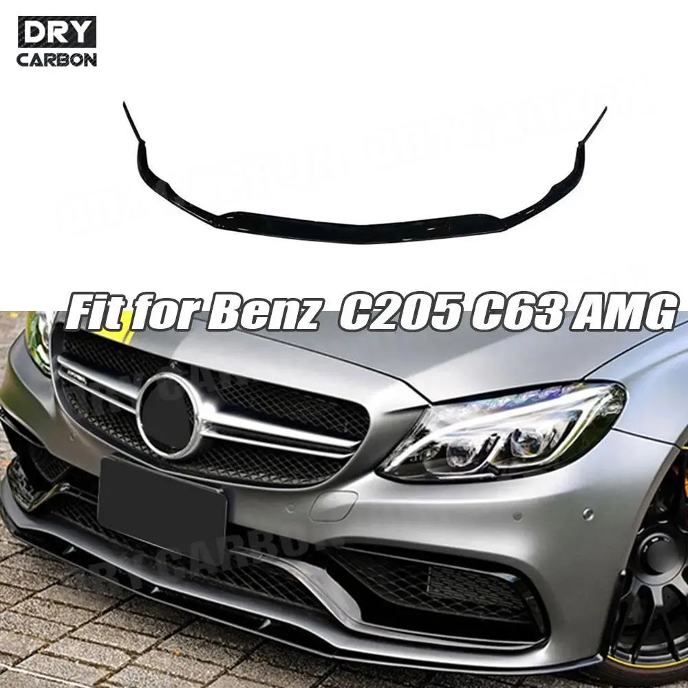 

ABS Carbon Fiber Look Front Bumper Lip Chin Spoiler for Mercedes Benz C Class C205 C63 AMG 2014 2015 2016 2017 2018