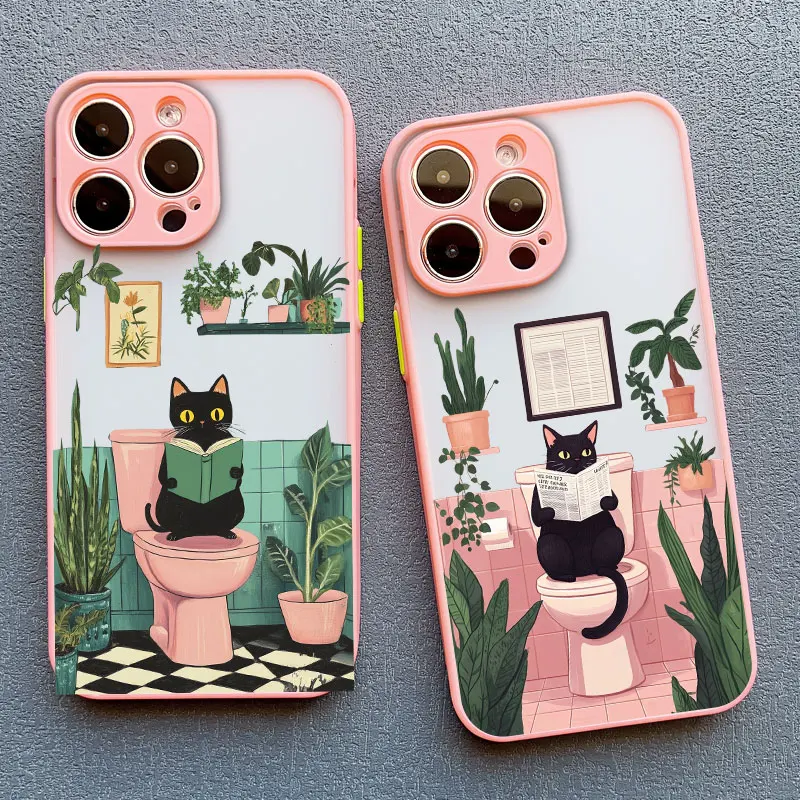 Schöne Cartoon-Katzen-Handyhülle für iPhone 17 16 15 Pro Max Plus 11 12 13 Mini 14 Pro Max XR XS X stoßfeste Rückseite – Detail 13
