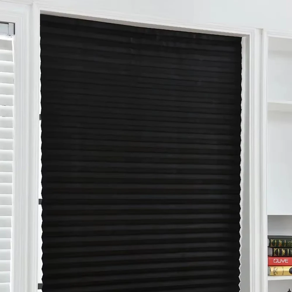 Shades Self-adhesive Half Windows Nonwoven Folding Curtain Bathroom Balcony Living Room Balcony Curtains Pleated Blinds