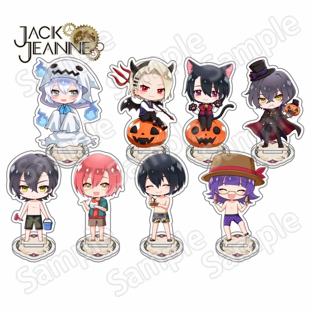 Jack Jeanne Halloween  Summer Beach Acrylic Keychain Stand  Anime Character Desktop Decor Collectible Tabletop Ornament Fan Gift